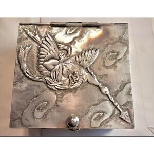 c.1888 Derby Silver Co. Quadruple Plate Jewelry Casket Box #3410